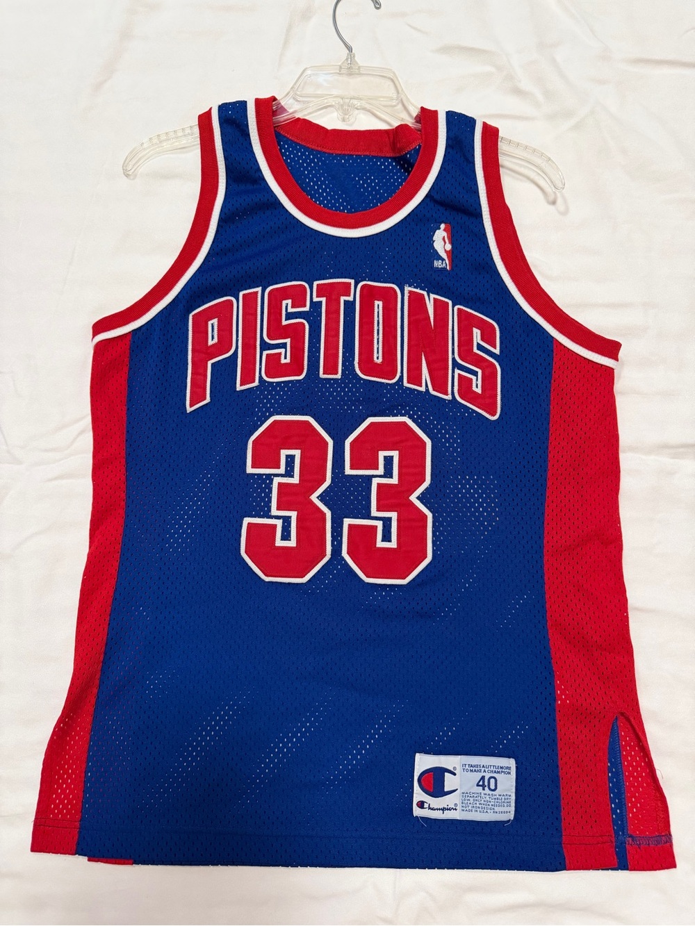 Vintage Grant Hill Detroit Pistons #33 Champion NBA Jersey Size 40